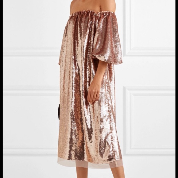 New Ulla Johnson Fox off the shoulder sequin dress